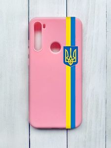 Матовий чохол на Xiaomi Redmi Note 8T Рожевий :: Стрічка Україна (патріотичний принт 253)
