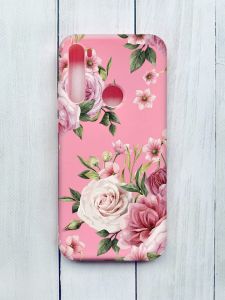 Матовий чохол на Xiaomi Redmi Note 8T Рожевий :: Рожеві квіти (принт 287)