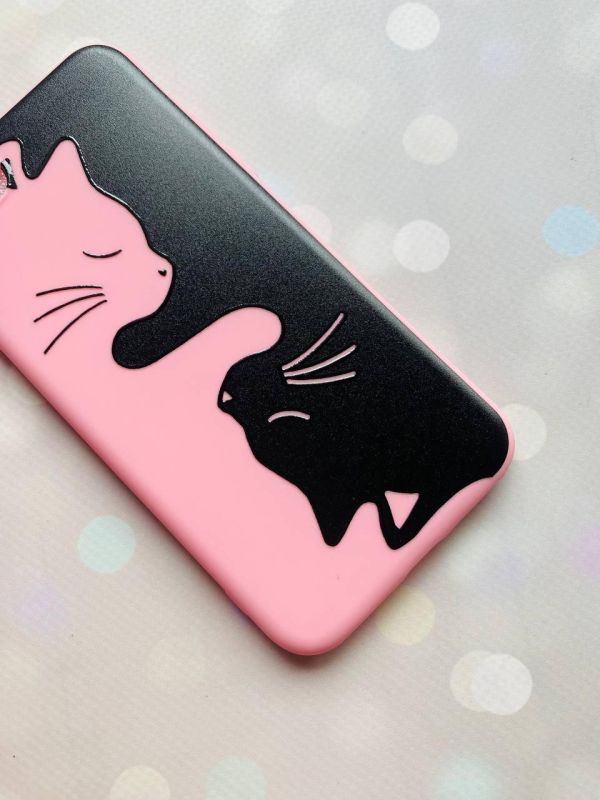 Матовий чохол на iPhone 15 Pro Max Розовый :: Котики (принт 118)