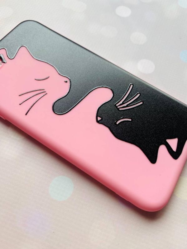 Матовий чохол на iPhone 15 Pro Max Розовый :: Котики (принт 118)