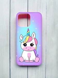 Матовий чохол на iPhone 15 Pro Max Розовый :: Єдиноріг (принт 103)