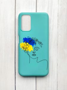 Матовий чохол на Xiaomi Redmi 9T Бірюзовий :: Українка Арт (принт 3)