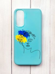Матовий чохол на Samsung A34 5G Бірюзовий :: Українка Арт (принт 3)