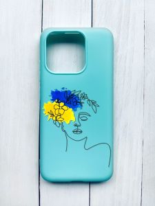 Матовий чохол на Xiaomi Redmi 12C Бірюзовий :: Українка Арт (принт 3)
