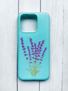 Матовий чохол на Xiaomi Redmi 12C Бірюзовий :: Лаванда (принт 28)