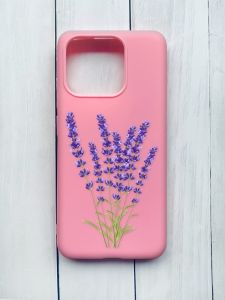 Матовий чохол на Xiaomi Redmi 12C Рожевий :: Лаванда (принт 28)