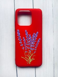 Матовий чохол на Xiaomi Redmi 12C Червоний :: Лаванда (принт 28)