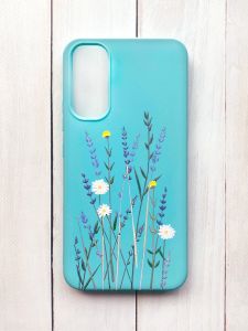 Матовий чохол на Samsung A34 5G Бірюзовий :: Польові квіти (принт 270)