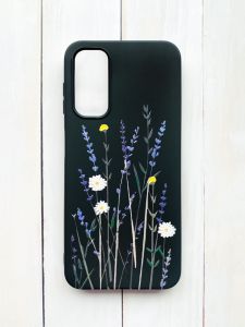 Матовий чохол на Samsung Galaxy A14 5G Чорний :: Польові квіти (принт 270)