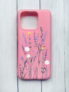 Матовий чохол на Xiaomi Redmi 12C Рожевий :: Польові квіти (принт 270)