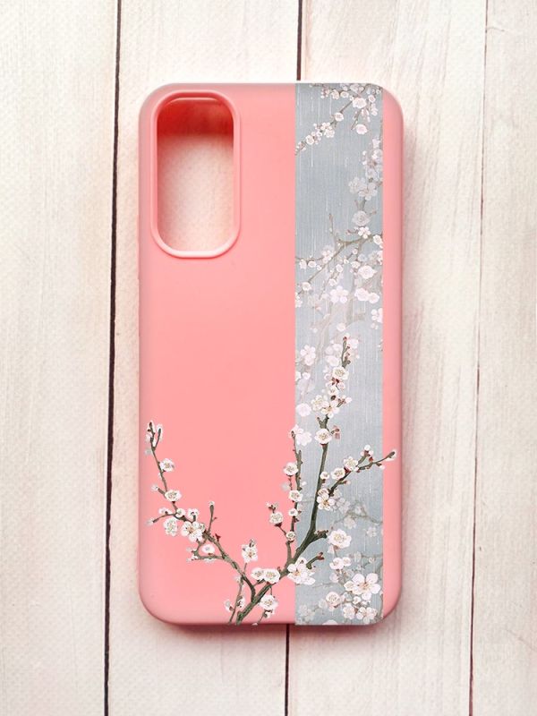 Матовий чохол на Samsung A34 5G Рожевий :: Квітуча сакура (принт 285)