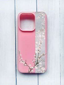 Матовий чохол на iPhone 15 Pro Рожевий :: Квітуча сакура (принт 285)