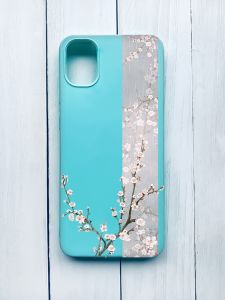 Матовий чохол для Samsung Galaxy A51 (2020)/A515 Бірюзовий :: Квітуча сакура (принт 285)