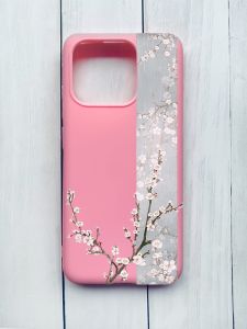 Матовий чохол на Xiaomi Redmi 12C Рожевий :: Квітуча сакура (принт 285)