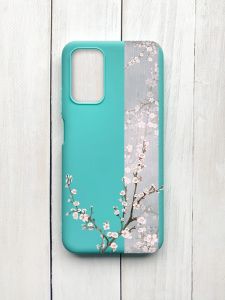 Матовий чохол на Xiaomi Redmi 9T Бірюзовий :: Квітуча сакура (принт 285)