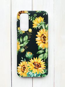 Матовий чохол на Samsung Galaxy A14 5G Чорний :: Соняхи (принт 288)