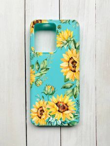 Матовий чохол на Xiaomi Redmi Note 12 Бірюзовий :: Соняхи (принт 288)