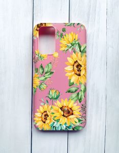 Матовий чохол на Xiaomi Redmi 9T Рожевий :: Соняхи (принт 288)