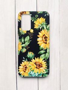 Матовий чохол на Xiaomi Redmi 9T Чорний :: Соняхи (принт 288)