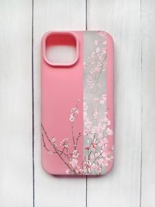 Матовий чохол на iPhone 15 Рожевий :: Сакура у цвіті (принт 286)