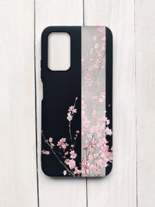 Матовий чохол на Xiaomi Redmi 9T Чорний :: Сакура у цвіті (принт 286)