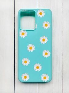 Матовий чохол на Xiaomi Redmi 12 Бірюзовий :: Фон ромашки (принт 41)