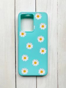 Матовий чохол на Xiaomi Redmi Note 12 Бірюзовий :: Фон ромашки (принт 41)