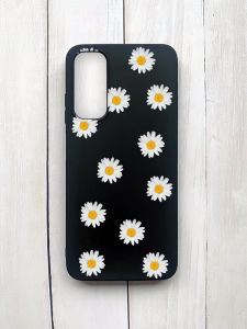 Матовий чохол на Samsung Galaxy A05s (A057) Чорний :: Фон ромашки (принт 41)