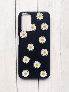 Матовий чохол на Xiaomi Redmi 9T Чорний :: Фон ромашки (принт 41)