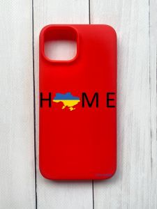 Матовий чохол на iPhone 15 Червоний :: Дім Україна (принт 72)