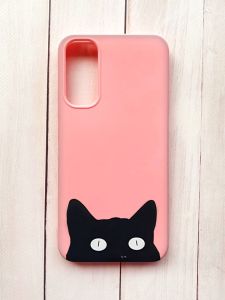 Матовий чохол на Samsung A34 5G Рожевий :: Котик (принт 119)