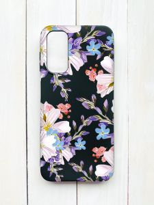 Матовий чохол на Samsung Galaxy A14 5G Чорний :: Квітковий малюнок (принт 272)