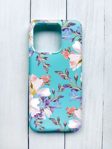 Матовий чохол на Xiaomi Redmi 12C Бірюзовий :: Квітковий малюнок (принт 272)