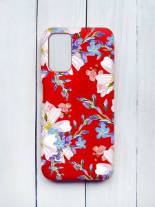 Матовий чохол на Xiaomi Redmi 9T Червоний :: Квітковий малюнок (принт 272)