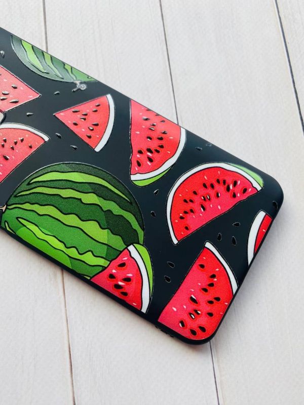 Матовий чорний чохол на Samsung Galaxy A13 4G :: Кавуни (принт 341)