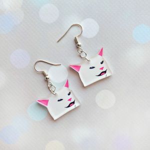 Сережки Голова кішки (на глянцевому акрилі)