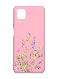 Матовий рожевий чохол на Samsung Galaxy A12 :: Квіткова ідилія (принт 382)