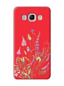 Матовий червоний чохол на Samsung Galaxy J5 (2016) J510 :: Квіткова ідилія (принт 382)