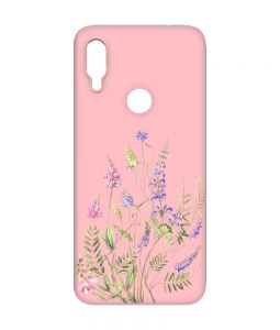 Матовий рожевий чохол на Xiaomi Redmi Note 7 / Note 7 Pro :: Квіткова ідилія (принт 382)