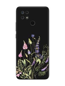 Матовий чорний чохол на Xiaomi Redmi 10C :: Квіткова ідилія (принт 382)