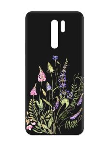Матовий чорний чохол на Xiaomi Redmi 9 :: Квіткова ідилія (принт 382)