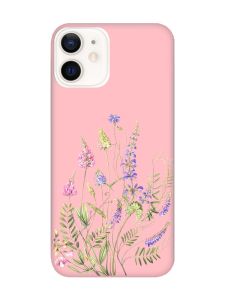 Матовий рожевий чохол на Apple iPhone 12 / 12 Pro (6.1) :: Квіткова ідилія (принт 382)