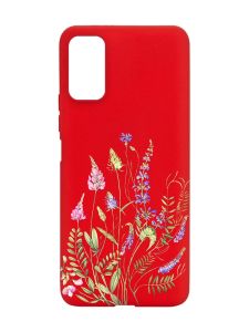 Матовий червоний чохол на Xiaomi Redmi Note 11 4G :: Квіткова ідилія (принт 382)