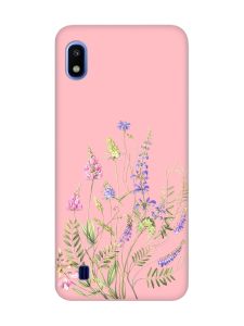 Матовий рожевий чохол на Samsung Galaxy A10 (2019) A105 :: Квіткова ідилія (принт 382)