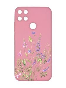 Матовий рожевий чохол на Xiaomi Redmi 10C :: Квіткова ідилія (принт 382)
