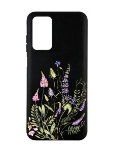 Матовий чорний чохол на Xiaomi Redmi Note 11 4G :: Квіткова ідилія (принт 382)