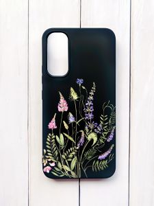Матовий чохол на Samsung A34 5G Чорний :: Квіткова ідилія (принт 382)