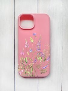 Матовий чохол на iPhone 15 Рожевий :: Квіткова ідилія (принт 382)
