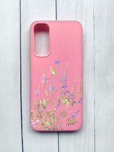 Матовий чохол на Samsung Galaxy A05s (A057) Рожевий :: Квіткова ідилія (принт 382)