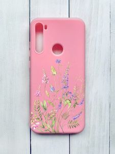 Матовий чохол на Xiaomi Redmi Note 8T Рожевий :: Квіткова ідилія (принт 382)